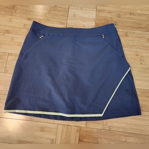 Slazenger Navy Mini Skort with Pale Yellow Trim